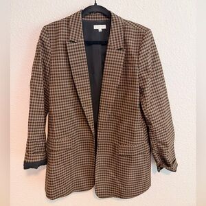 Gianni Bini Tan and Black Checkered Blazer